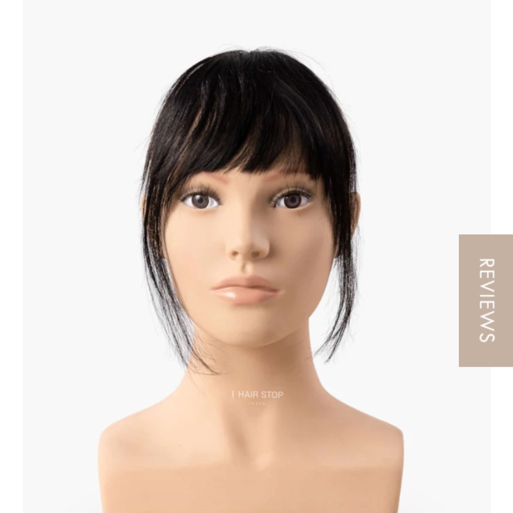 Remy Human Hair Clip On Bangs With Side Wispies